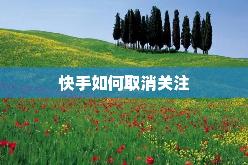 快手如何取消关注