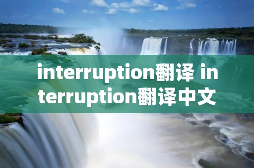 interruption翻译 interruption翻译中文