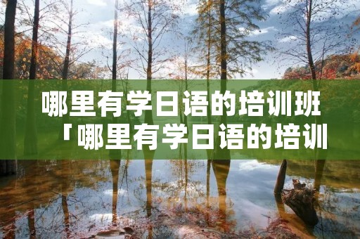 哪里有学日语的培训班「哪里有学日语的培训班啊」