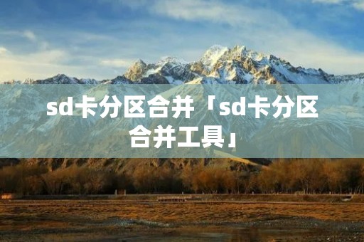 sd卡分区合并「sd卡分区合并工具」