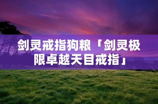 剑灵戒指狗粮「剑灵极限卓越天目戒指」