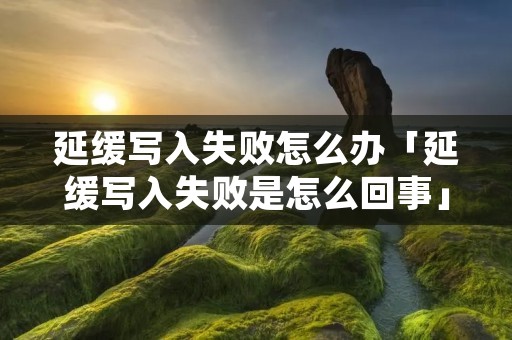 延缓写入失败怎么办「延缓写入失败是怎么回事」