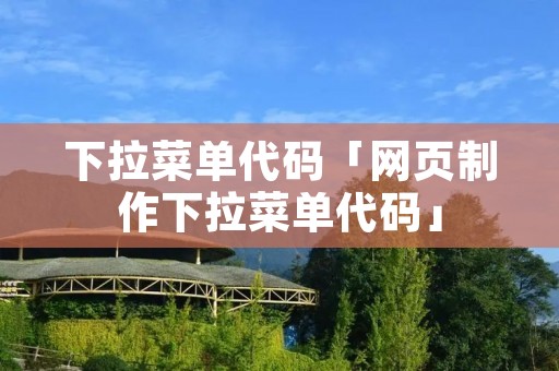 下拉菜单代码「网页制作下拉菜单代码」 下拉菜单代码「网页制作下拉菜单代码」