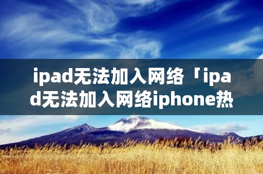 ipad无法加入网络「ipad无法加入网络iphone热点」