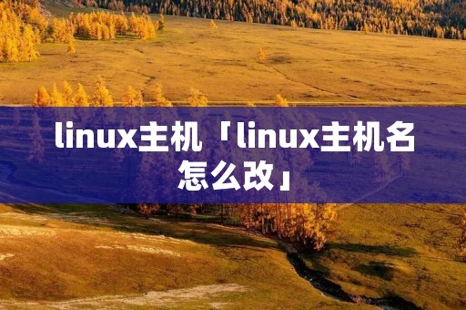linux主机「linux主机名怎么改」