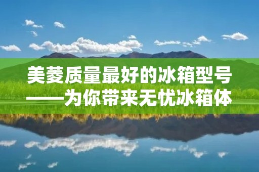 美菱质量最好的冰箱型号——为你带来无忧冰箱体验