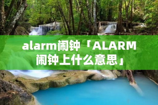 alarm闹钟「ALARM闹钟上什么意思」