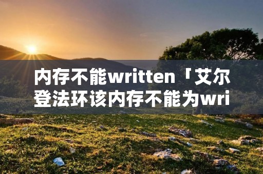 内存不能written「艾尔登法环该内存不能为written」
