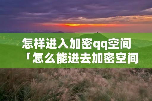 怎样进入加密qq空间「怎么能进去加密空间」