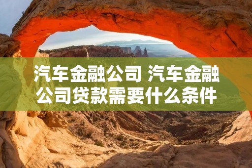 汽车金融公司 汽车金融公司贷款需要什么条件