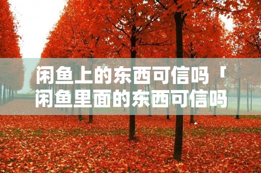 闲鱼上的东西可信吗「闲鱼里面的东西可信吗」