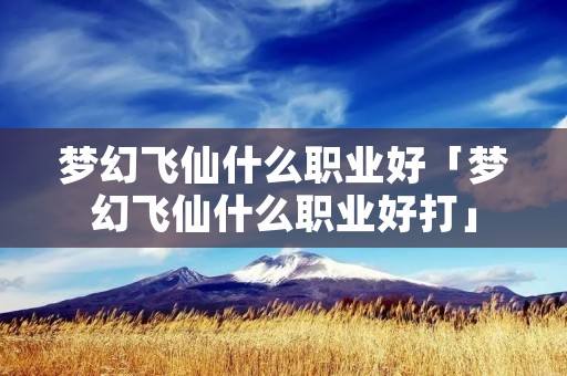 梦幻飞仙什么职业好「梦幻飞仙什么职业好打」