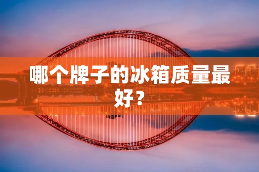 哪个牌子的冰箱质量最好？