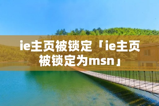 ie主页被锁定「ie主页被锁定为msn」