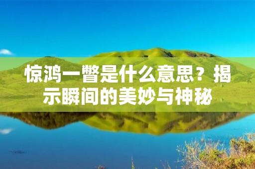 惊鸿一瞥是什么意思？揭示瞬间的美妙与神秘