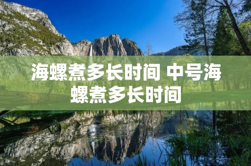 海螺煮多长时间 中号海螺煮多长时间