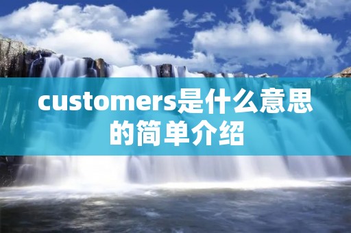 customers是什么意思的简单介绍