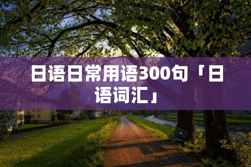 日语日常用语300句「日语词汇」