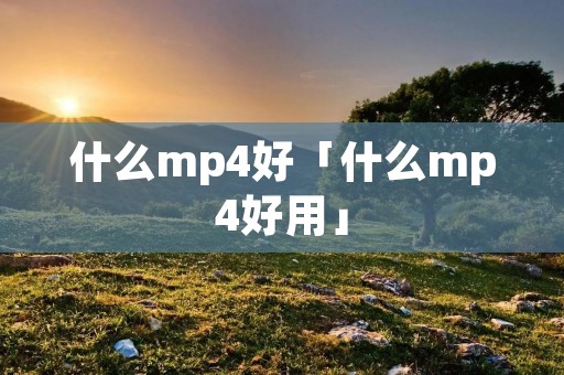 什么mp4好「什么mp4好用」