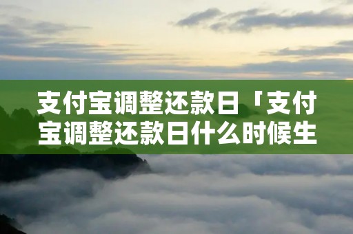 支付宝调整还款日「支付宝调整还款日什么时候生效」