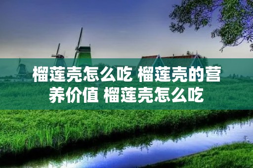 榴莲壳怎么吃 榴莲壳的营养价值 榴莲壳怎么吃