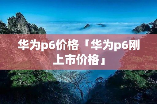 华为p6价格「华为p6刚上市价格」