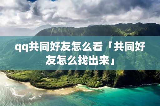 qq共同好友怎么看「共同好友怎么找出来」 qq共同好友怎么看「共同好友怎么找出来」