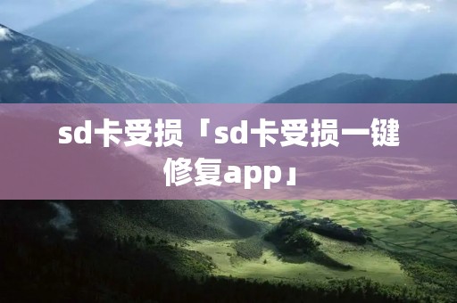 sd卡受损「sd卡受损一键修复app」 sd卡受损「sd卡受损一键修复app」