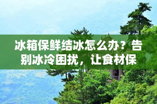 冰箱保鲜结冰怎么办?告别冰冷困扰,让食材保持新鲜多汁! 冰箱保鲜结冰怎么办?告别冰冷困扰,让食材保持新鲜多汁!