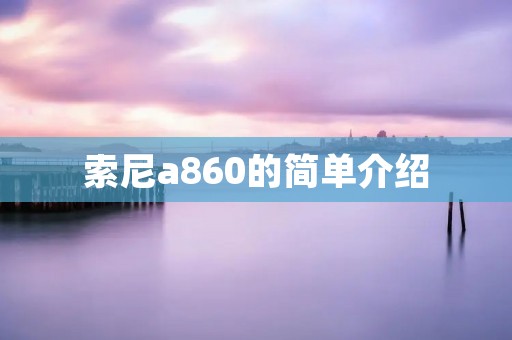 索尼a860的简单介绍 索尼a860的简单介绍