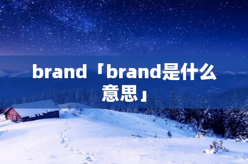 brand「brand是什么意思」
