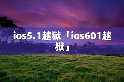 ios5.1越狱「ios601越狱」