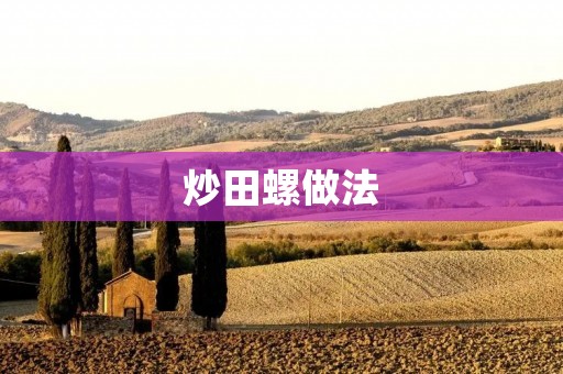 炒田螺做法：美味佳肴的制作技巧揭秘