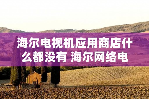 海尔电视机应用商店什么都没有 海尔网络电视没有应用商店 海尔电视机应用商店什么都没有 海尔网络电视没有应用商店