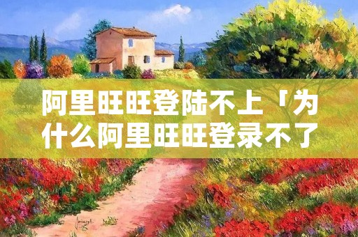 阿里旺旺登陆不上「为什么阿里旺旺登录不了」