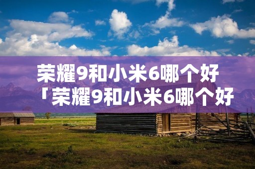 荣耀9和小米6哪个好「荣耀9和小米6哪个好用」
