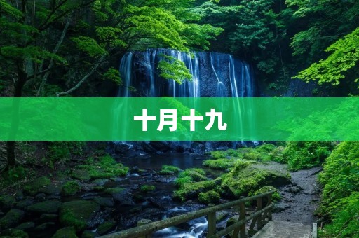 十月十九：回顾历史，追寻记忆