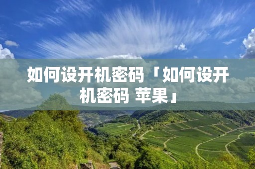 如何设开机密码「如何设开机密码 苹果」 如何设开机密码「如何设开机密码 苹果」