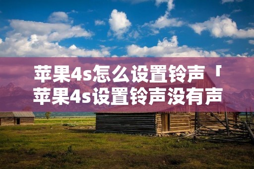 苹果4s怎么设置**「苹果4s设置**没有声音」