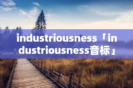 industriousness「industriousness音标」