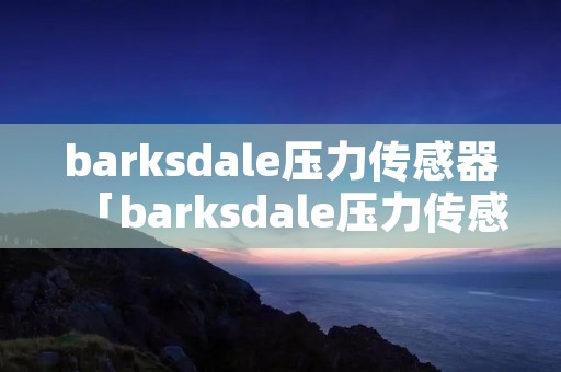 barksdale压力传感器「barksdale压力传感器设定说明书」