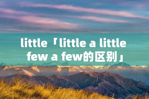 little「little a little few a few的区别」