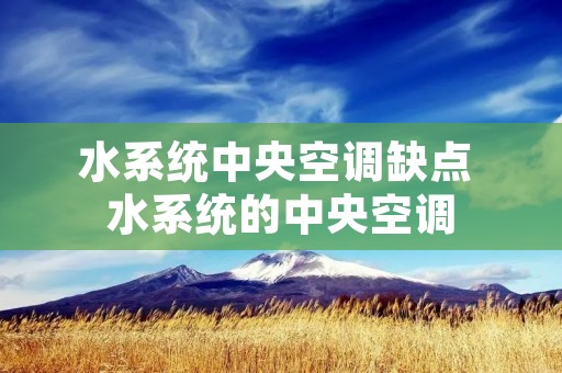 水系统中央空调缺点 水系统的中央空调