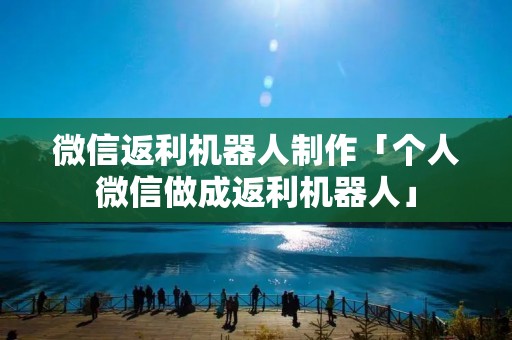 微信返利机器人制作「个人微信做成返利机器人」