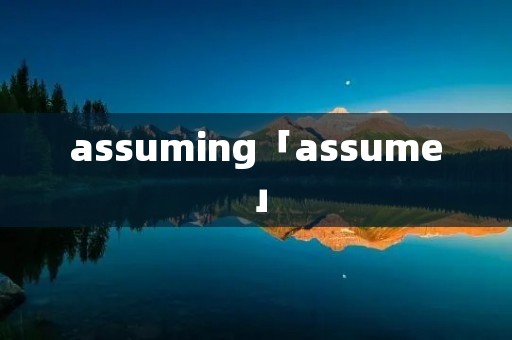 assuming「assume」 assuming「assume」