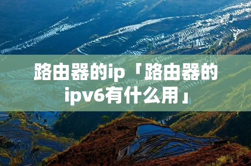 路由器的ip「路由器的ipv6有什么用」 路由器的ip「路由器的ipv6有什么用」