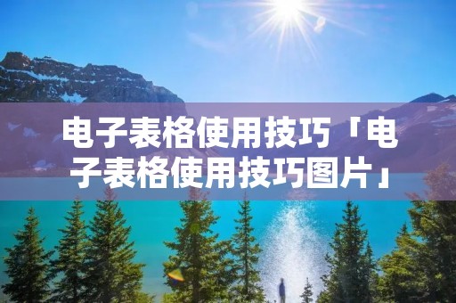 电子表格使用技巧「电子表格使用技巧图片」