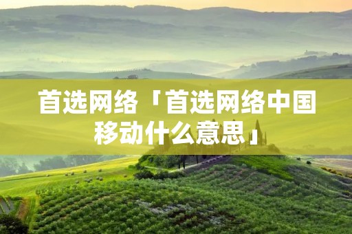 首选网络「首选网络中国移动什么意思」