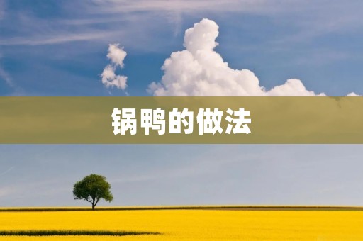 锅鸭的做法:传统美味,家常好滋味 锅鸭的做法:传统美味,家常好滋味
