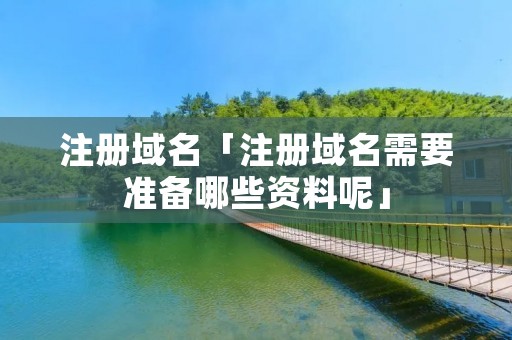 注册域名「注册域名需要准备哪些资料呢」